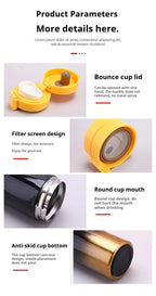 380/510ML Coffee Cup Stainless Steel Thermo Bottle Car Thermal Cup Outdoor Sports Vacuum Flask Keeps Cold and Heat Thermal Mug