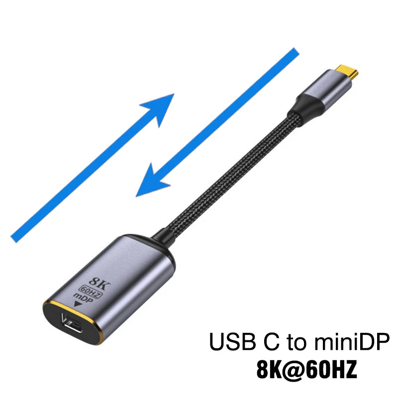 USB Type C To HDMI-Compatible 8K USB C to DP DisplayPort miniDP 4K VGA Adapter For Laptop MacBook TV Box PS5 Switch iPad Galaxy