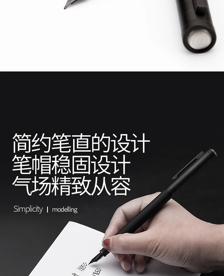 LT Hongdian Titanium Black Forest Pen Calligraphy Student Business Office Women Boxed 1850 Gift Ink Pen