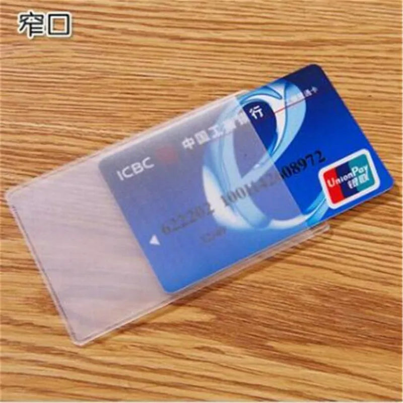 10PCS PVC Waterproof Transparent Card Holder Plastic Card id Holders Case To Protect Credit Cards Card Protector Cardholder Bags