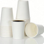 8oz Disposable Paper Cups 120 Pack Eco Friendly Hot Cold Drink Cup for Coffee Tea Water