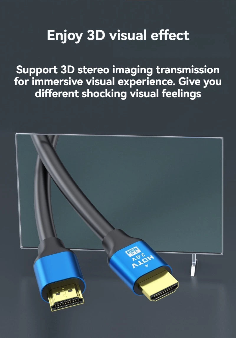 Uyellow HDMI-compatible Cable 4K 60Hz 50cm 1m 2m 3m 5m HDMI-compatible 2.1 Cable 4K 60Hz HDR 3D Effect Video for HDTV PC
