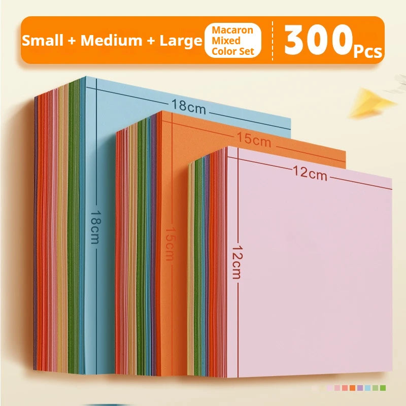 100/200/300pcs Square Origami Paper Double Sides Solid Color Folding Paper Multicolor Kids Handmade DIY Scrapbooking Craft Decor