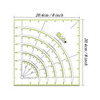 8x8" Acrylic Sewing Quilting Ruler Multifunctional Fans Quilt Patchwork Ruler Sewing Template Patchwork Tool DIY Sewing Supplies
