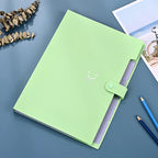 5page Classic Accordion File Folders - A4 Document Storage Bags with Plastic Material and Test Roll Holder - Durable and Expanda