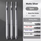 Multifunctional 4-color-in-one gravity-sensing pen metal ballpoint pen/Mechanical Pencil,Black/Red/Blue Ink Oil Signing canetas