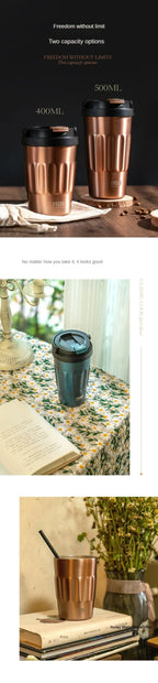TYESO Vacuum Flasks Thermos Water Bottles 400ml/500ml Stainless Insulated Cup 304 Original Car Tumbler Cold and hot Coffee Mug