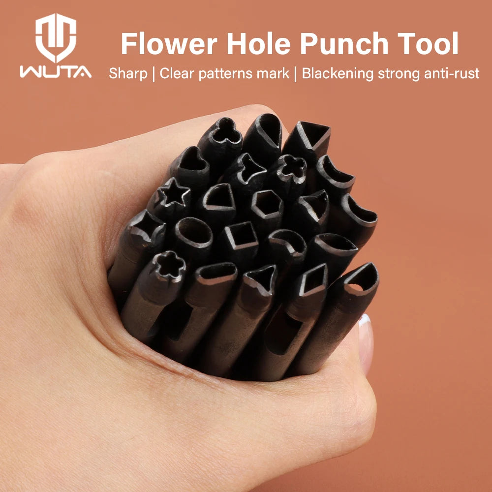 WUTA 5mm Flower Leather Belt Hole Puncher Leather Hollow Punching Tool DIY Craft for Leather Watch Band,Fabric,Plastic,Paper 1pc