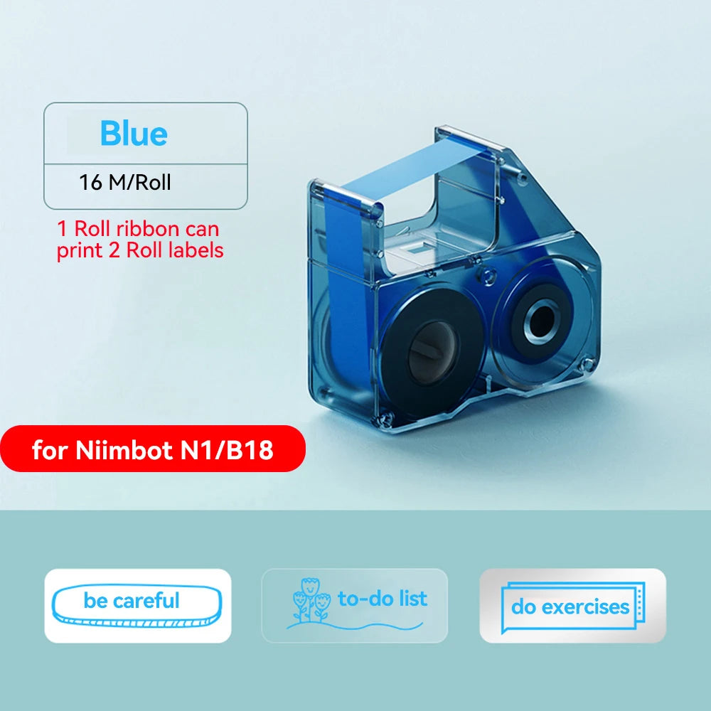 Niimbot N1/B18 Thermal Transfer Label Printer Label Maker with Black Ribbon Paper Tag Sticker for Home Office Jewelry Garden