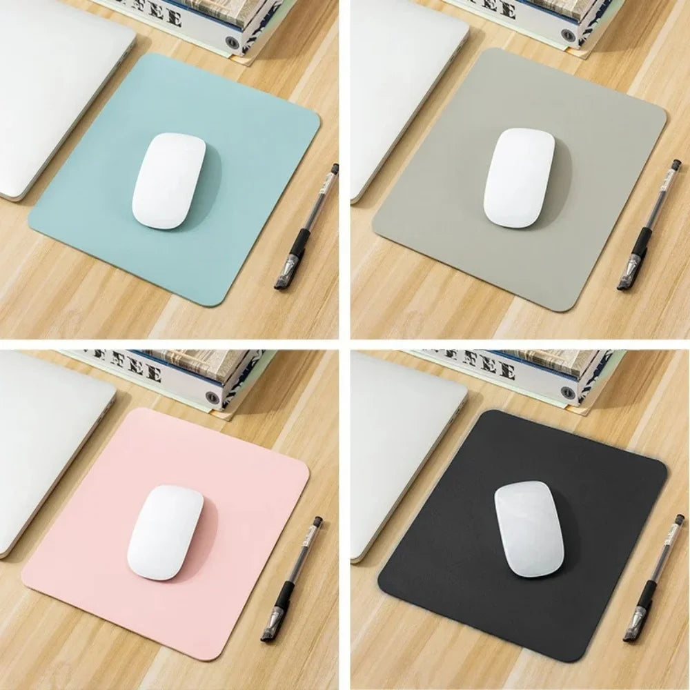 Small Size Office Home Mouse Pad PU Non-Slip Gaming Desktop Mouse Pad Waterproof Anti-Scratch Easy To Clean Mat For PC Laptop