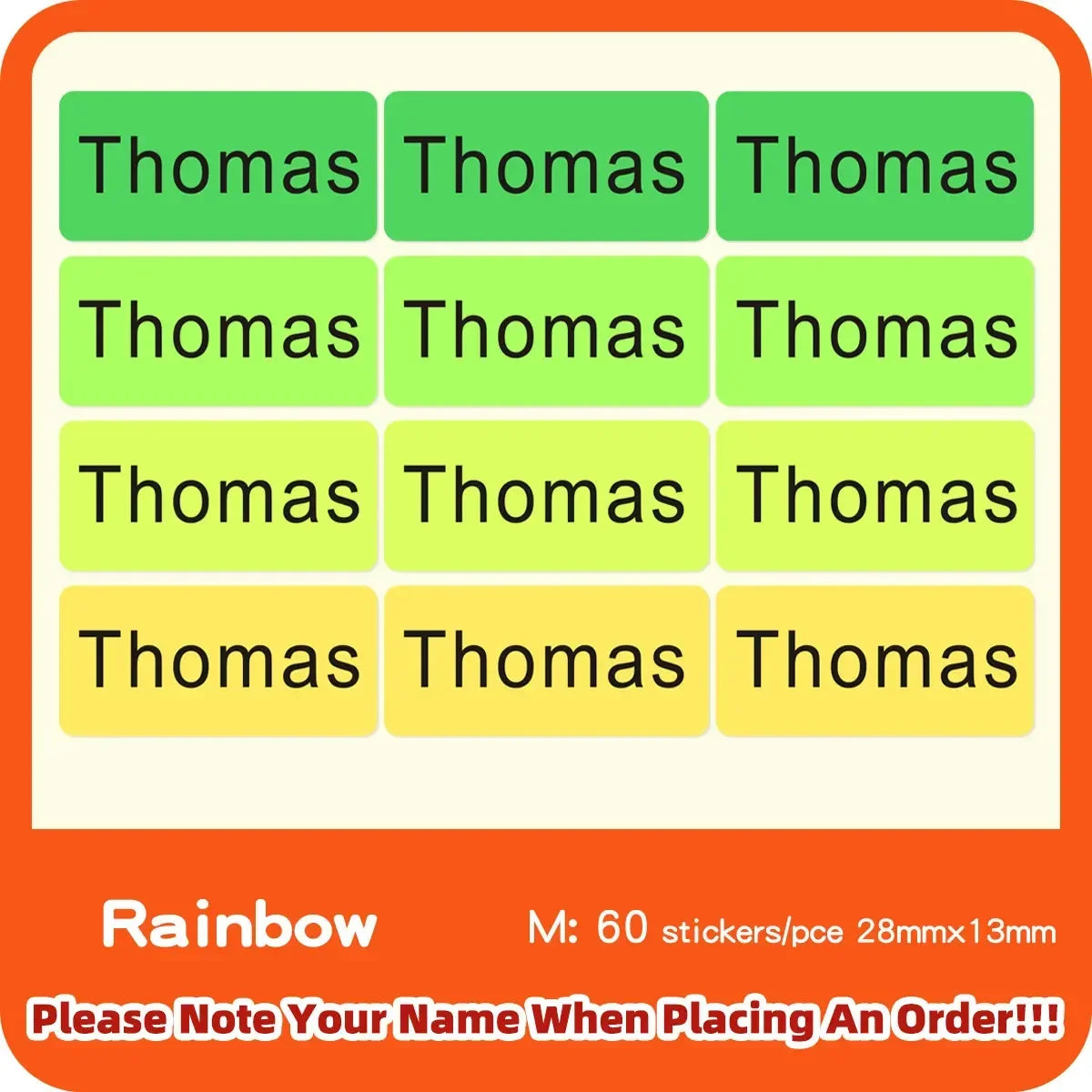 Multi Size Name Sticker Personlized First Name Waterproof Tag Custom Labels for Children Personal Scrapbook Kids School Label