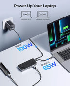 ORICO M.2 SSD Enclosure USB C Hub Splitter PD100W Extension Docking Station 10Gbps M2 NVMe SATA External Case 4K 60Hz HDMI-Com