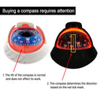 For Boat Yacht Car Waterproof Navigation Compass With Electronic LED Light White/Black Marine Sea Pivoting Marine Compass