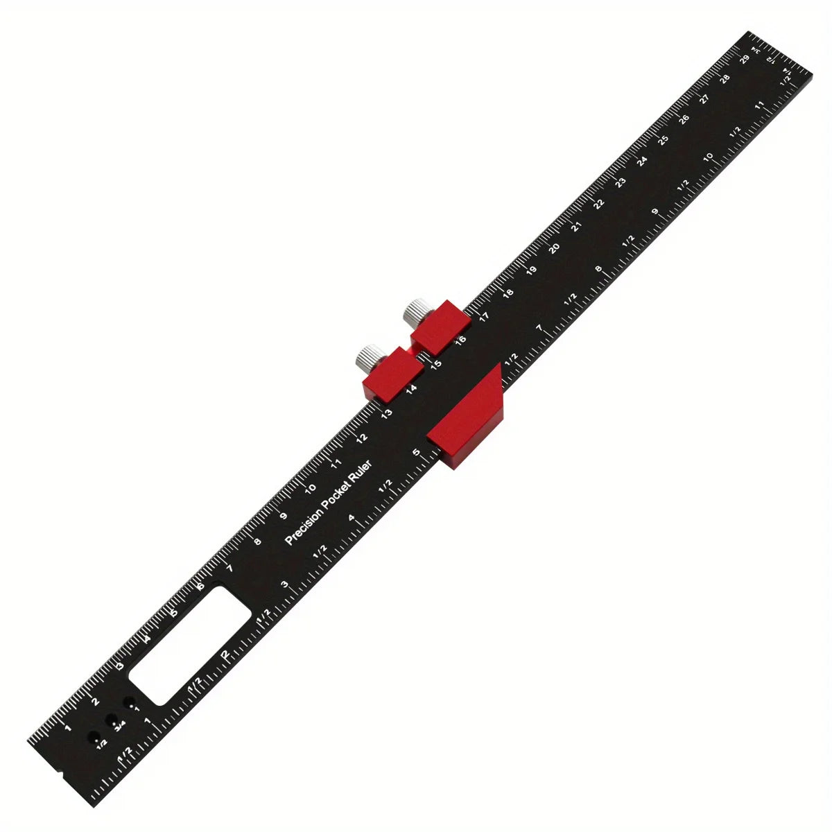 Woodworking Pocket Ruler Aluminum Alloy T-Type Scribing Square Layout Tool,  Accurate Slide Ruler Inch And Metric Measurements