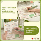 Multifunctional 120 Pages Loose-leaf Notebook Color Detachable Diary Book Grid Inner Pages Flip Up Hand Account Book Students