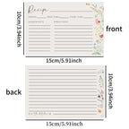 50pcs Double-sided No-smear Cardstock Blank Thick Recipe Note Cards，family Menu And Record Kitchen Information Classification