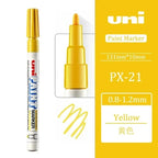 1pcs Japan UNI Paint Marker PX-21 Color Oil-based Permanent 0.8-1.2mm Tire Touch Up Painting Waterproof Graffiti Art Supplies