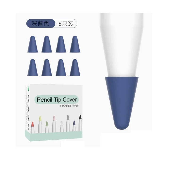 8pcs Soft Silicone Nib Cover For Apple Pencil 1 2 Tip Case Sleeve For Apple Pencil 1st 2nd Gen Touchscreen Stylus Pen Nib Case
