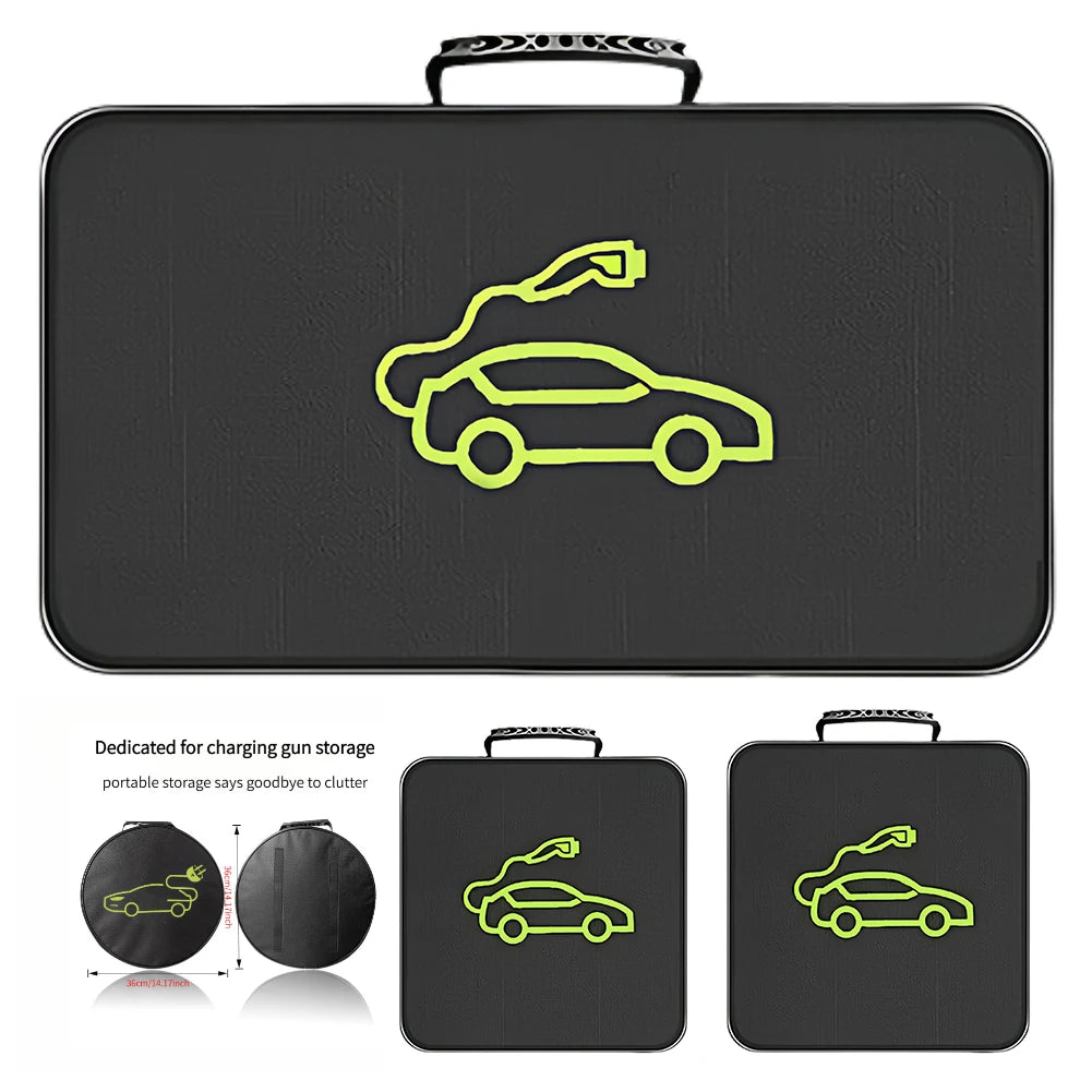Electric Car Charger Plugs Storage Carry Bag EV Car Charging Cable Sockets Waterproof Fire Retardant Equipment Container