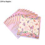 Butterfly Disposable Tableware Set Paper Plate Cup Napkins Pink Butterfly Birthday Party Decoration Baby Shower Wedding Supplies
