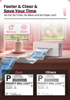 241 Bluetooth Thermal Label Printer Wireless Small Shipping Label Printer 4X6 Compatible with iPhone Android Mac Window