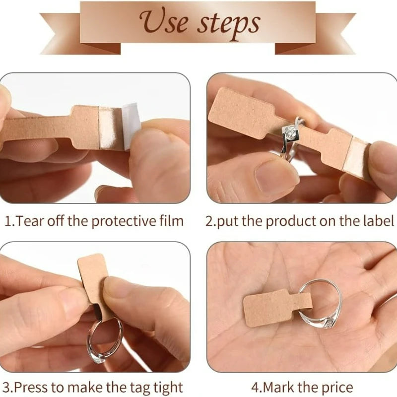 DIY Jewelry Price Tags Convenient Write Information Label Rings Kraft Paper Show Stickers Ornaments Jewelry Display Accessories