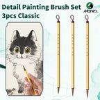Marie's 3 Pack Detail Watercolor Paint Brush Set,Fine Line Brush for Calligraphy,Chinese Painting