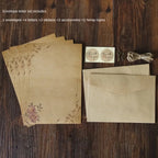Retro Vintage Kraft Envelope Letter Pad Set Old Europe Style Love Letter Invitation Envelopes Writing Paper With Rope