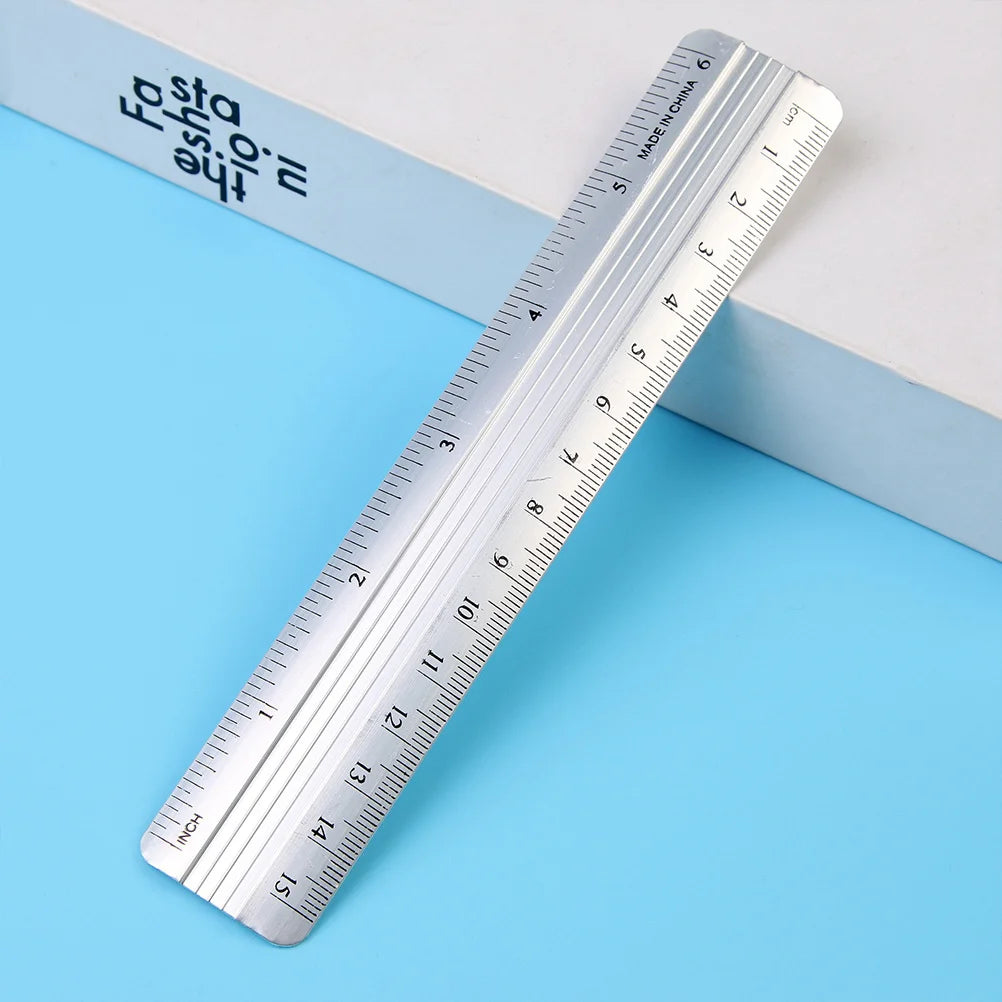 10pcs Straight Aluminum Ruler 15Mm 20Mm 30Mm 40Mm 50Mm Multi-Color Metal Ruler Set For Students Stationery Geometry Tools