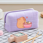 Cute Capybara 1pc pink blue Pillow Design Cosmetic Bag Pencil Case Pen Pouch Large-capacity Student Storage Pencil Case gift