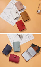 Business Card Holder Anti-theft ID Credit Card Holder Fashion Women's 24 Cards Slim PU Leather Pocket Case Coin Purse Wallet