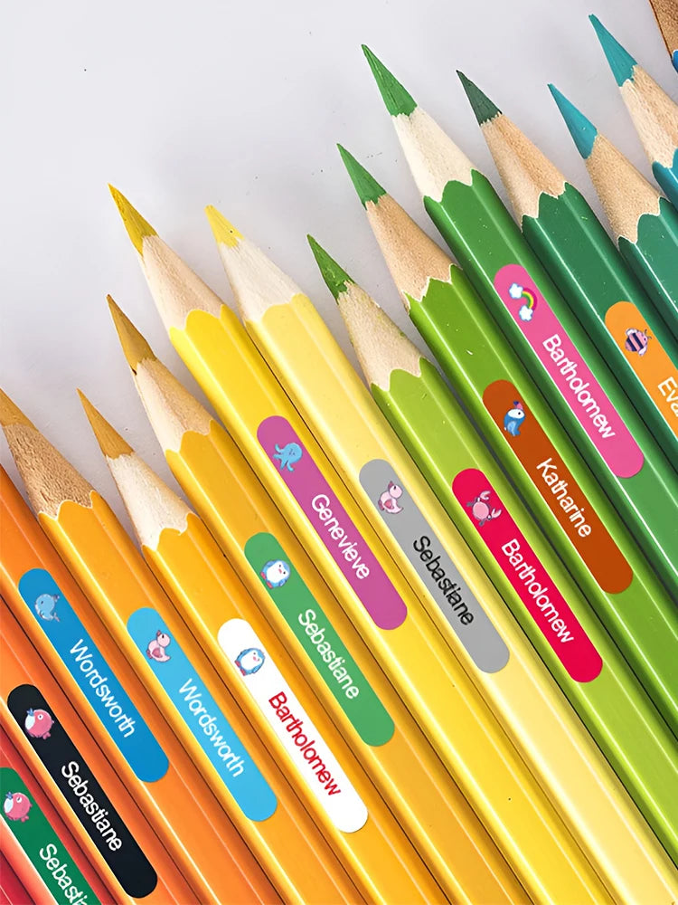 Custom Kids Name Tags for School Bottles & Supplies - Waterproof Durable Stickers with Vibrant Colors, Personalized Design