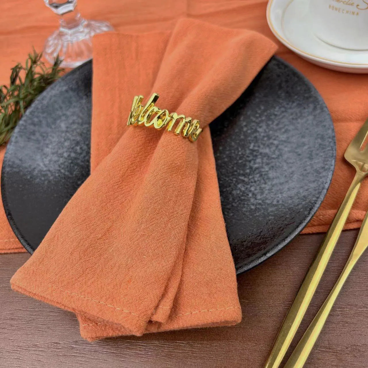 4PCS Christmas Red Cloth Napkins Washable 30x45cm 100% Cotton Fabric Tea Towel for Dinner Wedding and Parties Decor