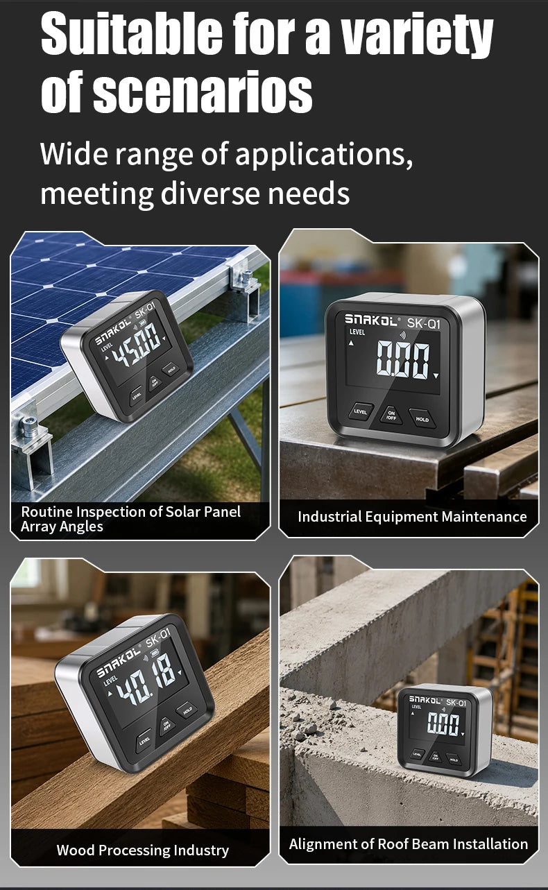 snakol Angle Protractor 360 Degree Mini Electronic Digital Protractor Inclinometer Angle Finder Gauge Measurement Box
