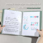 A4 Side-Loading Document Folder Multi-Layer Transparent  Organizer Paper Holder Sheet Music Binder with Dividers 20/30/40/60Page
