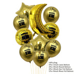 Black Gold Hajj Mubarak Disposable Paper Plates Cups Napkins Banner Balloons Home 2026 Eid Mubarak Islamic Muslim Party Supplies
