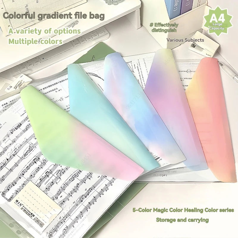 A4 PP File Bag, 3-hole D-ring Binder, Waterproof, Suitable for School, Office, Conference Supplies, Storage and Organization.