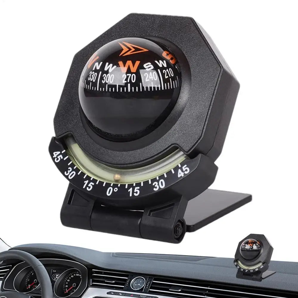 Car Dashboard Compass WithSlope Meter 2-In-1 Foldable High Precision Navigation Car Mount Compass Ball Compass For Vehicle Boat
