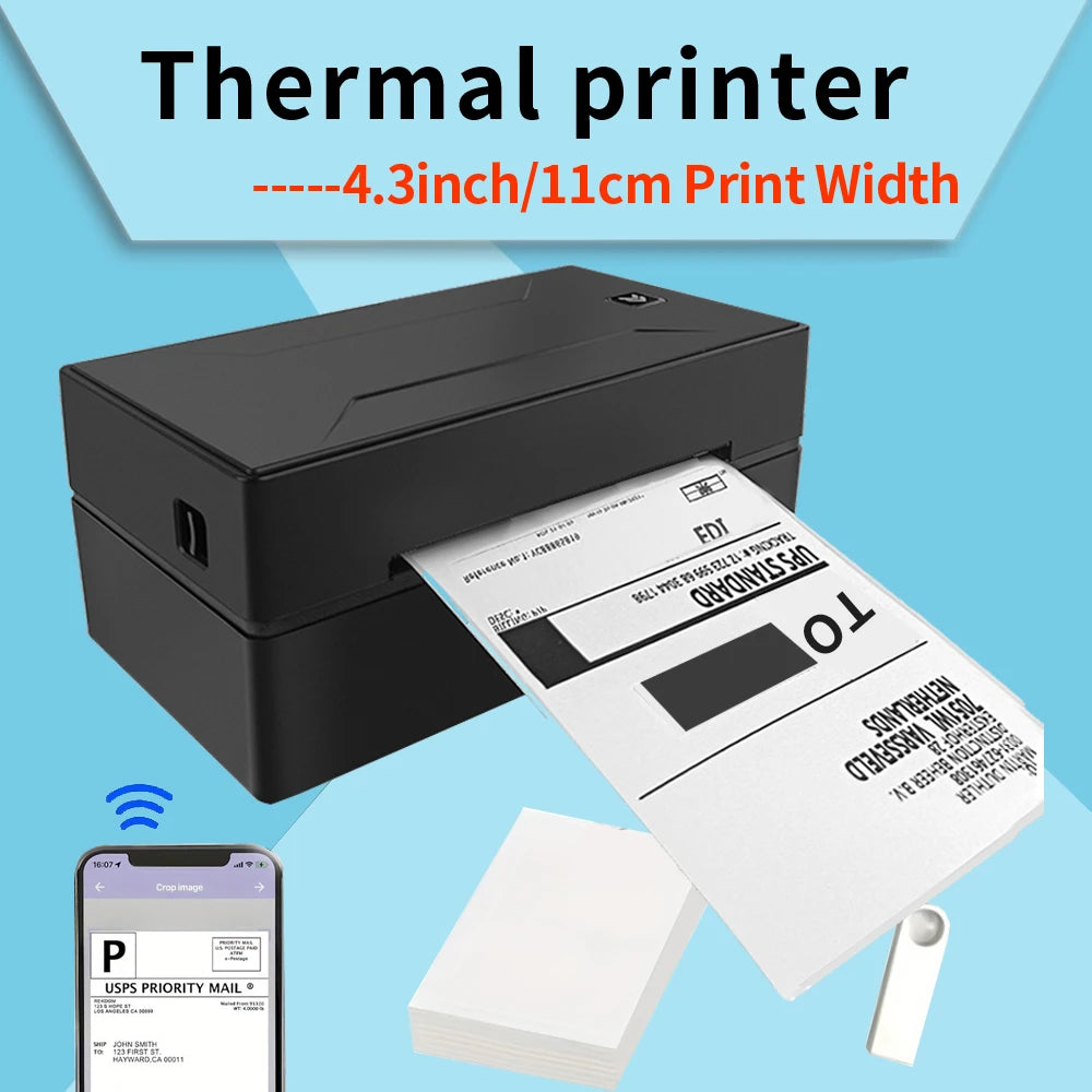 Marklife Thermal Printer Black Bluetooth Inkless HD Printer Maker Compatible Mac,iOS,Windows For School Office Small Business