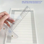 1pc Acrylic Double Scale T Ruler, DIY Manual Measurement Reference Ruler Multi-Function Drawing Tool