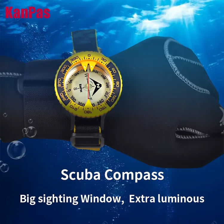 KANPAS 6BAR Scuba Diving Compass / Dive Compass / Compass Sea Navigation / Blue Compass Glow / Diving Luminous Signal