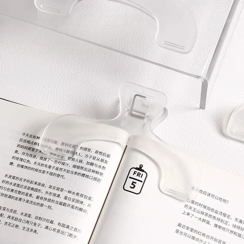 Transparent Plastic Book Clip Simple Reading Aid Fixed Book Holder Bookmarks Creative Design Practical Note Holder for Bookstore
