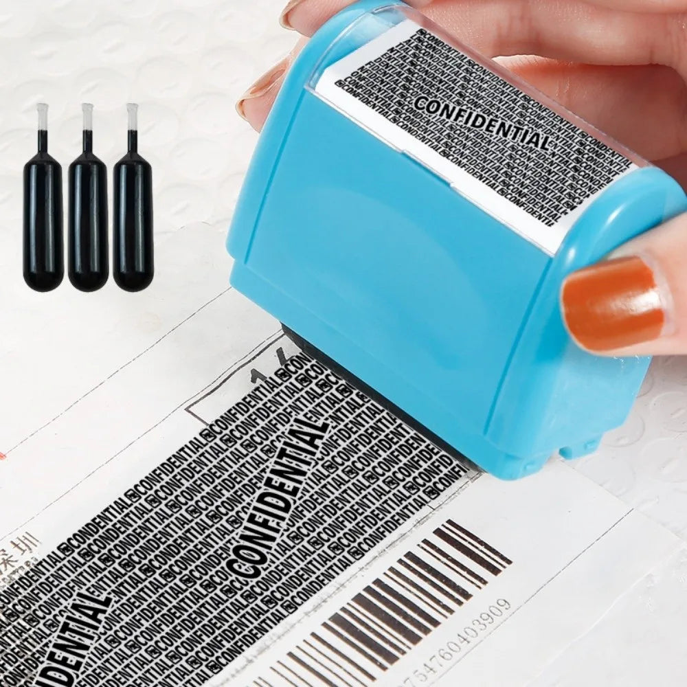 Leakproof Identity Theft Protection Roller Stamp Roller Stamp Portable Identity Stamp Roller Ink Refill Hide ID