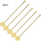 5Pcs Stainless Steel Cocktail Drink Mixer Bar Stirring Mixing Sticks Muddler Ladle Stirrer Swizzle Sticks Coffee Stirring Sticks