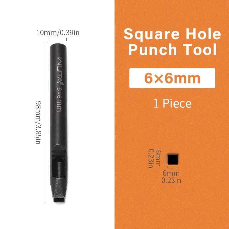 WUTA Basic 1pc Square Leather Punch Rectangle Hollow Oblong Hole Puncher Belt Strap Watch Band Cutter DIY Craft Leather Tools
