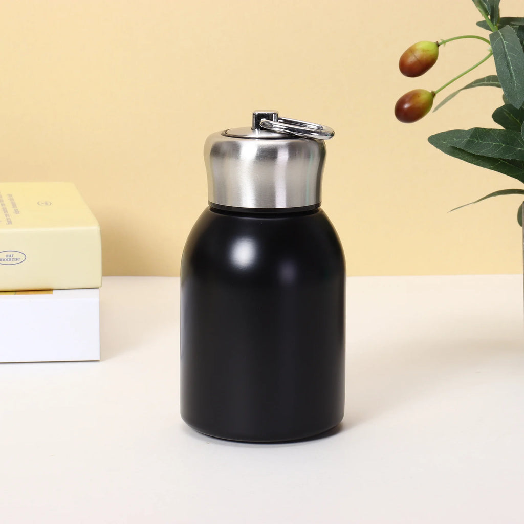 300ML Stainless Steel Vacuum Flask with Lifting Ring Mini Thermos Cup Car Insulated Cup Portable Travel Water Bottle Coffee Mug