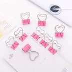 10PCS Binder Clip Heart Shape Metal Binder Clips Photos Tickets Notes Letter Paper Clip Office Study Binder Clips