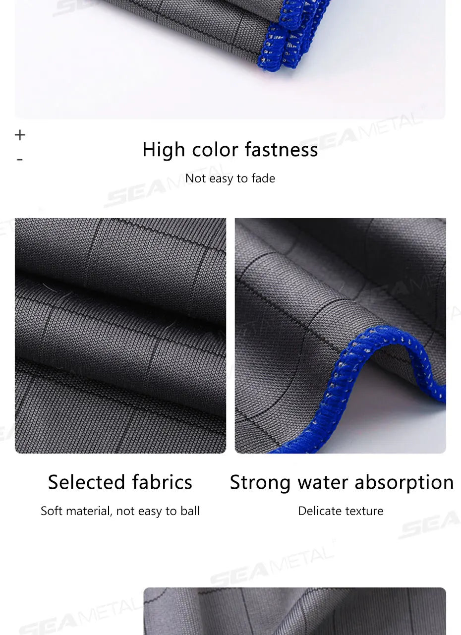 SEAMETAL Microfiber Carbon Cloth to Wipe Windows Wine Glasses Tableware Glass Cleaning Cloth Carbon Fiber Rag for Car Home Clean
