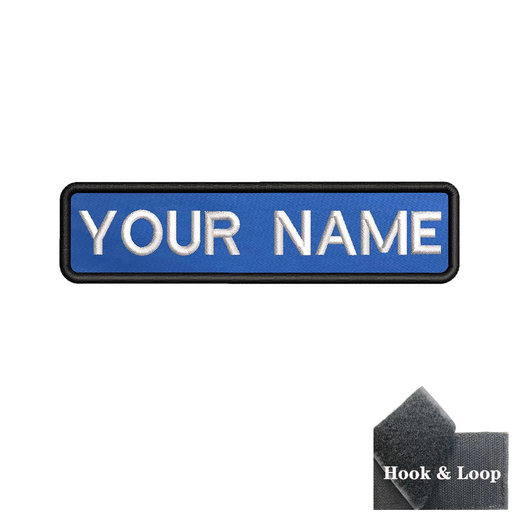 1PC 10cmX2.5cm Custom Personalized Name number Patch Stripes Badge tags chevrons Armband Iron On Or Hook Loop embroidered