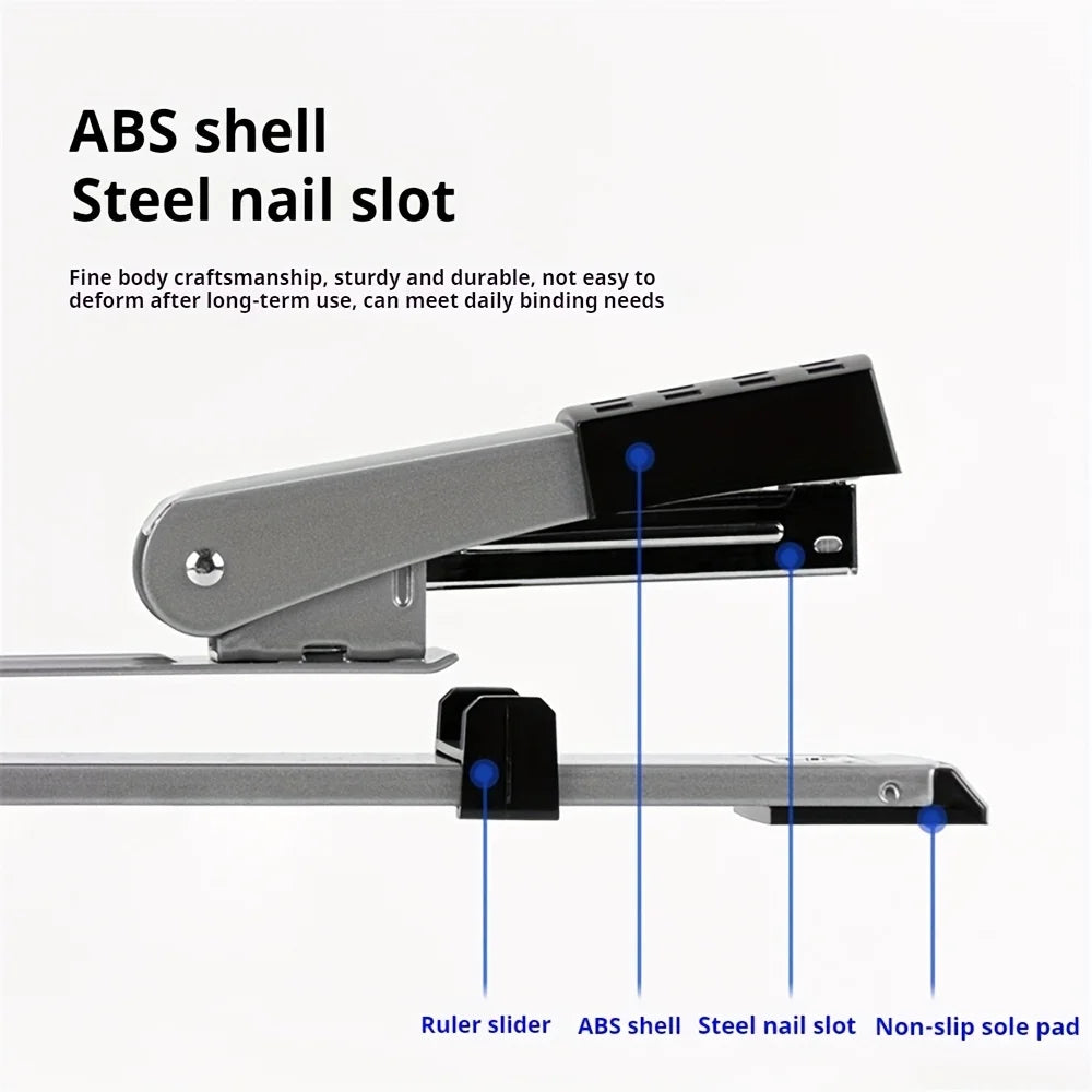 1 pcs Long Arm Manual Stapler Random Color, Ideal for Document Binding, Durable Design, Perfect for Daily Tasks